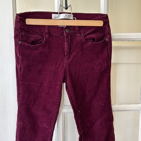Joe Fresh maroon corduroy skinny cords, size 2, short zipper - Picture 3 of 7
